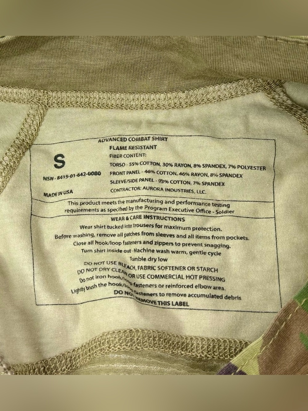 US Army Combat Shirt Small OCP Multicam ACS Advanced Flame Resistant FR Lot Of 2 - Picture 6 of 9